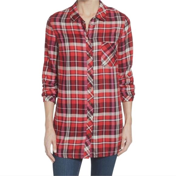 Kut from the Kloth Tops - Kut From The Kloth Women Red White Long-Sleeve Shirt Blouse Top Size SMALL